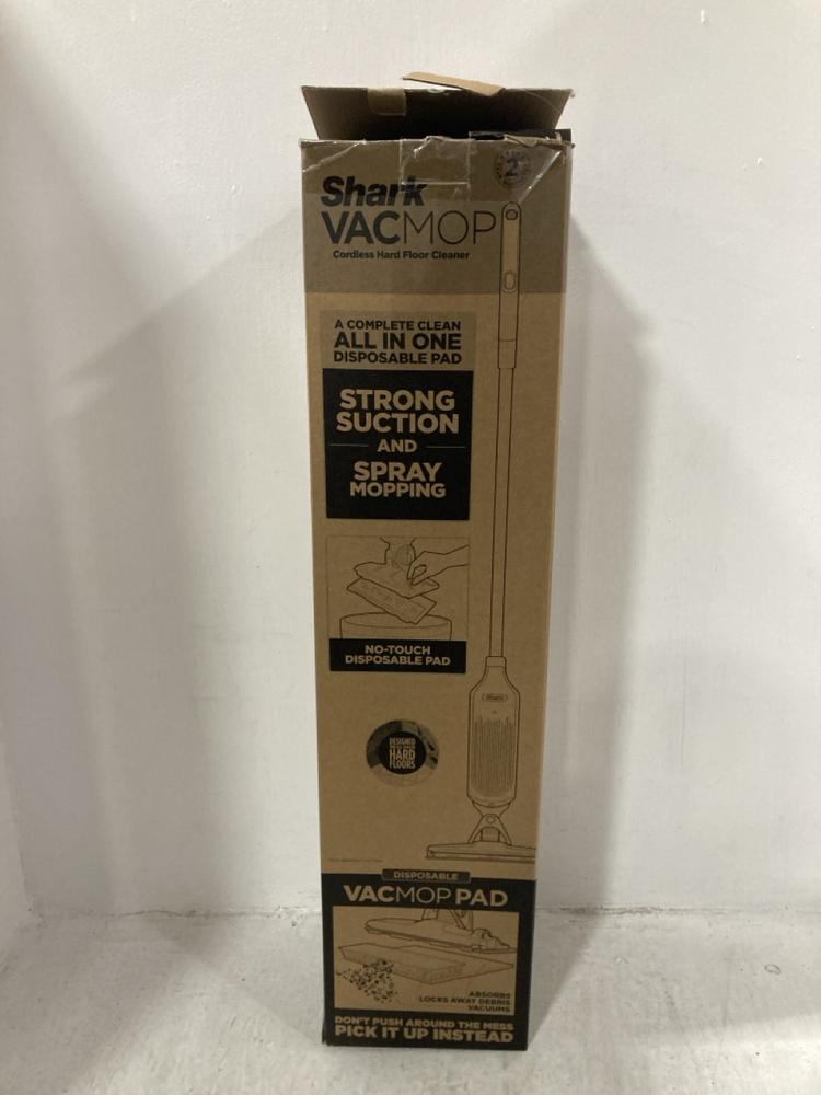 Lot 981  
            Chesterfield SR47 - Parcel Delivery Only 

                
SHARK VACMOP 2 IN 1 CORDLESS VACUUM MOP ORIGINAL RRP £99 (LOCATION: D4)