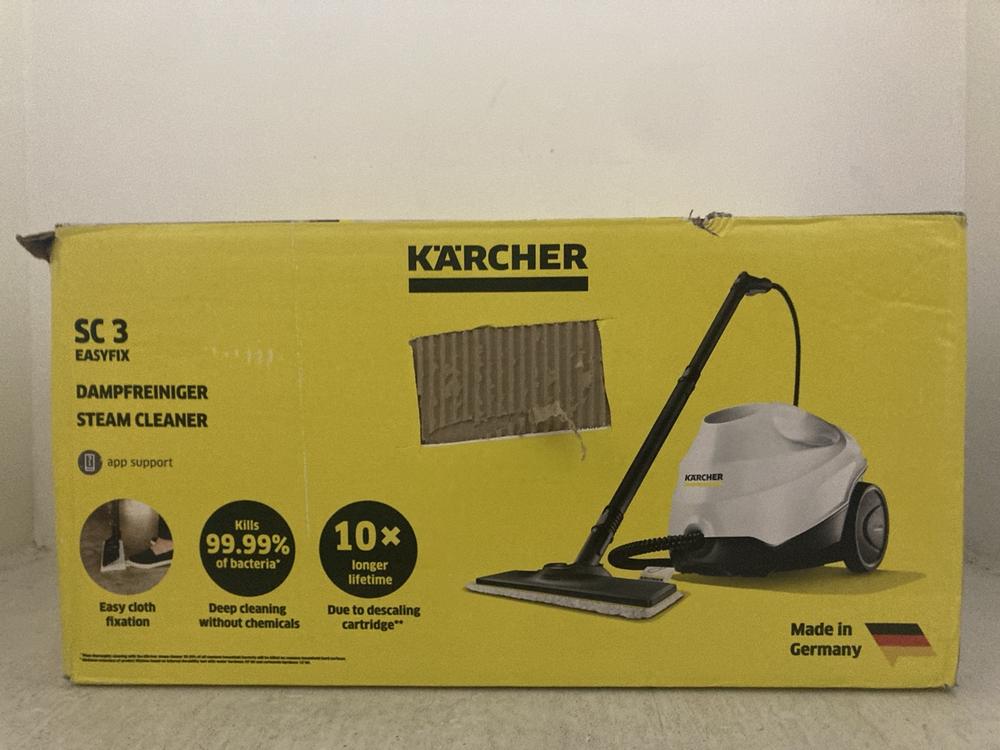 Lot 99  
            Chesterfield SR47 - Parcel Delivery Only 

                
KARCHER SC3 STEAM CLEANER - ORIGINAL RRP £147 (LOCATION: A2)