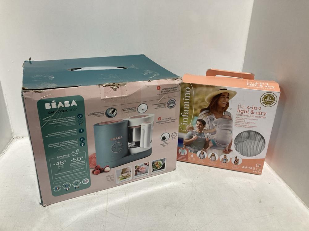 Lot 145  
            Chesterfield SR46 - Parcel Delivery Only 

                
BEABA BABYCOOK NEO FOOD MAKER TO INCLUDE INFANTINO FLIP 4-IN-1 LIGHT & AIRY CONVE...