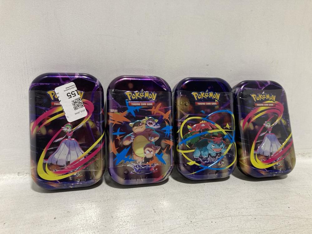 Lot 155  
            Chesterfield SR46 - Parcel Delivery Only 

                
4 X ASSORTED POKEMON ITEMS TO INCLUDE POKEMON TRADING CARD SET (LOCATION: F2)