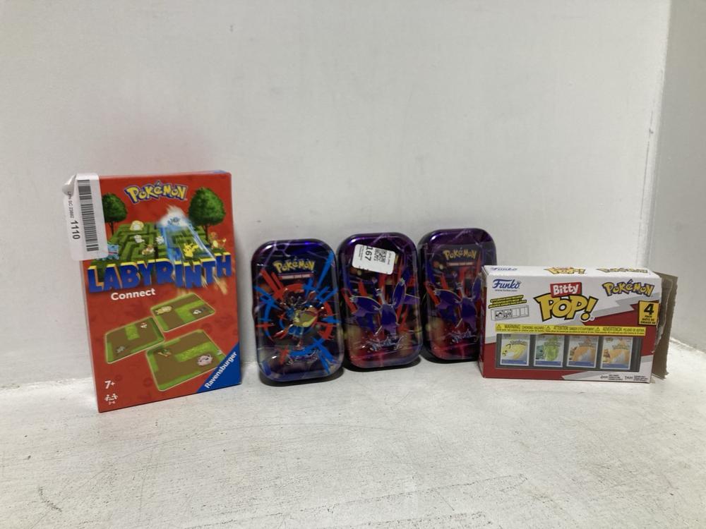 Lot 167  
            Chesterfield SR46 - Parcel Delivery Only 

                
5 X ASSORTED POKEMON ITEMS TO INCLUDE FUNKO POP BITTY POKEMON SHELF DISPLAY VINYL...