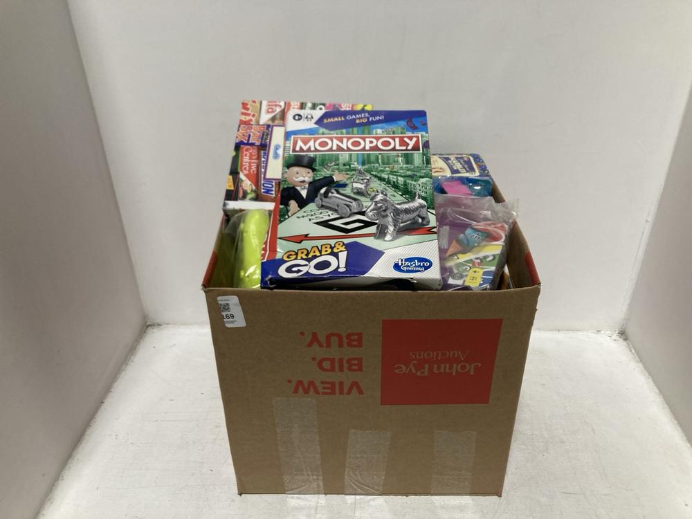 Lot 169  
            Chesterfield SR46 - Parcel Delivery Only 

                
QTY OF ASSORTED KIDS TOYS TO INCLUDE MONOPOLY GRAB & GO GAME (LOCATION: F2)