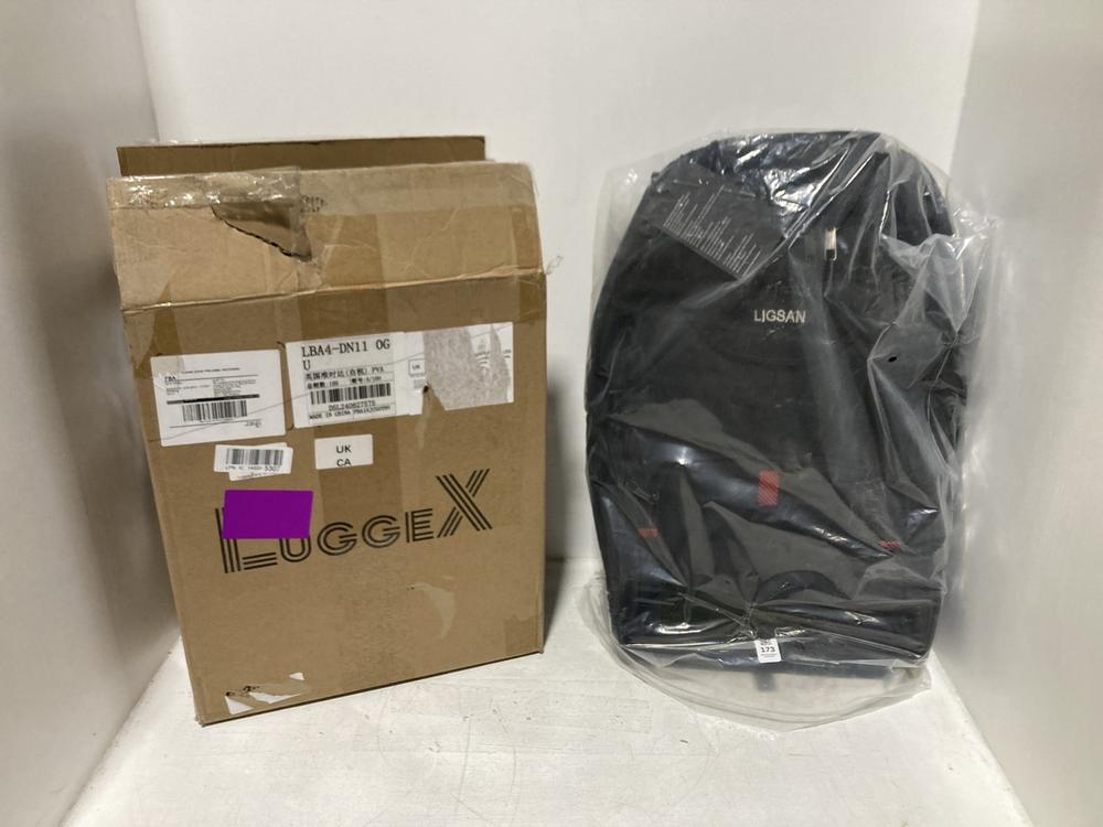 Lot 173  
            Chesterfield SR46 - Parcel Delivery Only 

                
LUGGEX 2-WHEEL MINI SUITCASE IN BLACK TO INCLUDE LIGSAN 2-WHEEL CABIN SUITCASE IN...