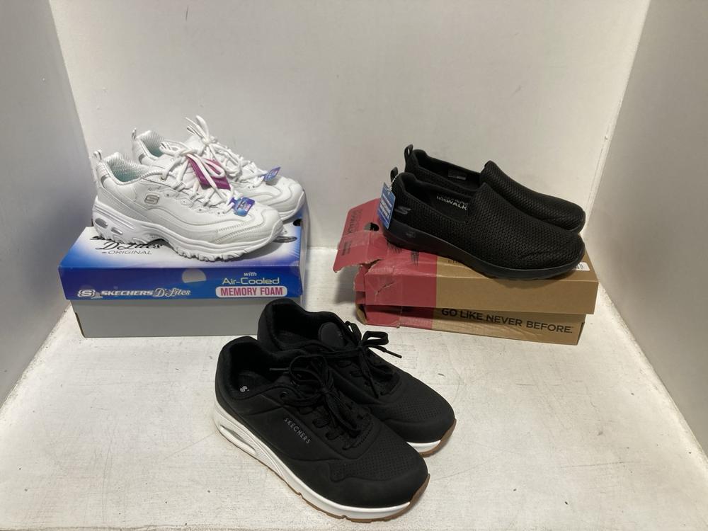 Lot 251  
            Chesterfield SR46 - Parcel Delivery Only 

                
3 X ASSORTED SKETCHERS TO INCLUDE SKECHERS AIR-COOLED MEMORY FOAM LACE-UP SNEAKER...