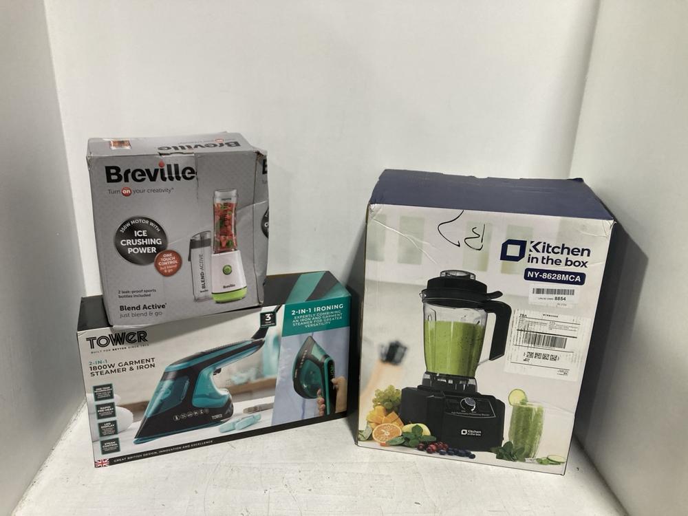 Lot 267  
            Chesterfield SR46 - Parcel Delivery Only 

                
3 X ASSORTED KITCHEN APPLIANCES TO INCLUDE BREVILLE BLEND ACTIVE KITCHEN BLENDER ...