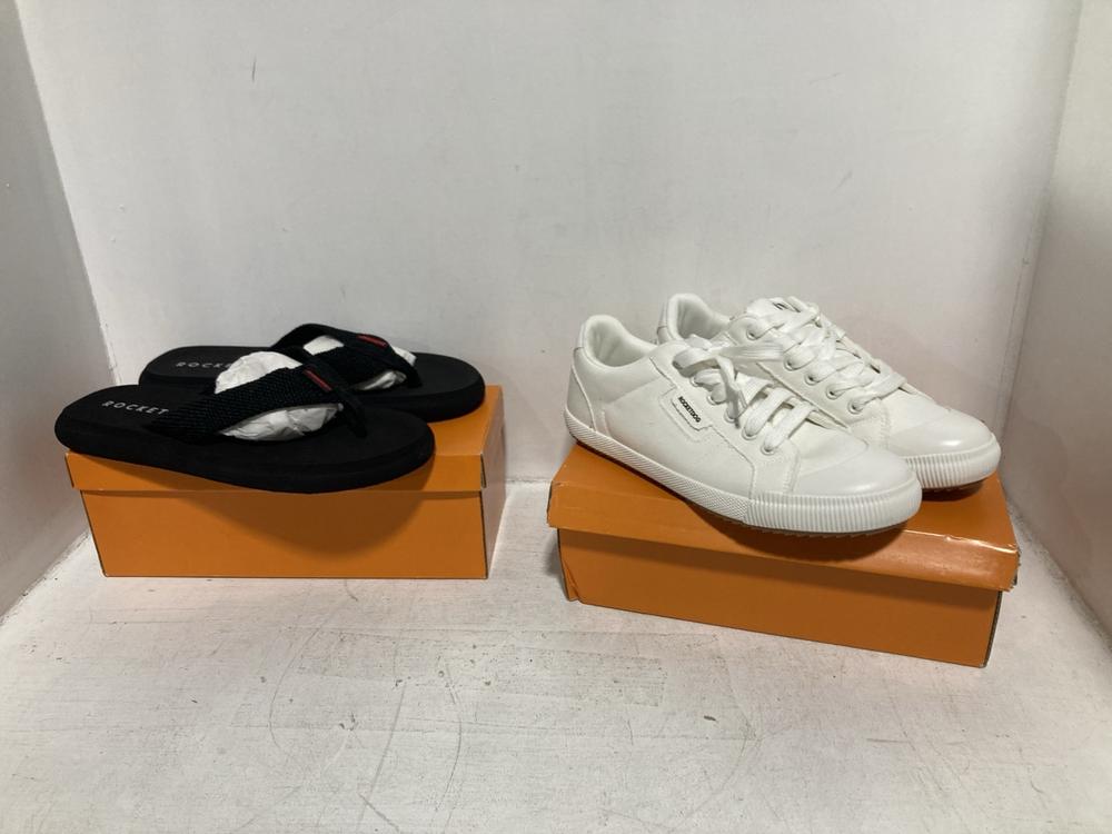 Lot 278  
            Chesterfield SR46 - Parcel Delivery Only 

                
ROCKET DOG SUNSET SANDALS IN BLACK - UK SIZE 11 TO INCLUDE ROCKET DOG LACE-UP SNE...