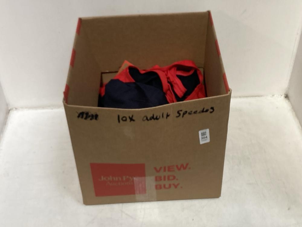 Lot 304  
            Chesterfield SR46 - Parcel Delivery Only 

                
10 X ASSORTED ADULTS SPEEDOS TO INCLUDE SPEEDO OPEN BACK SWIMSUIT IN RED - UK SIZ...