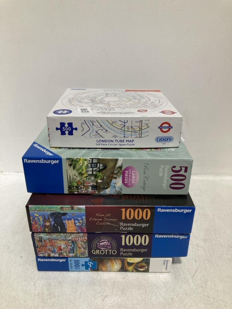 Lot 356  
            Chesterfield SR46 - Parcel Delivery Only 

                
5 X ASSORTED PUZZLES TO INCLUDE LONDON TUBE MAP 500-PIECE CIRCULAR JIGSAW PUZZLE ...