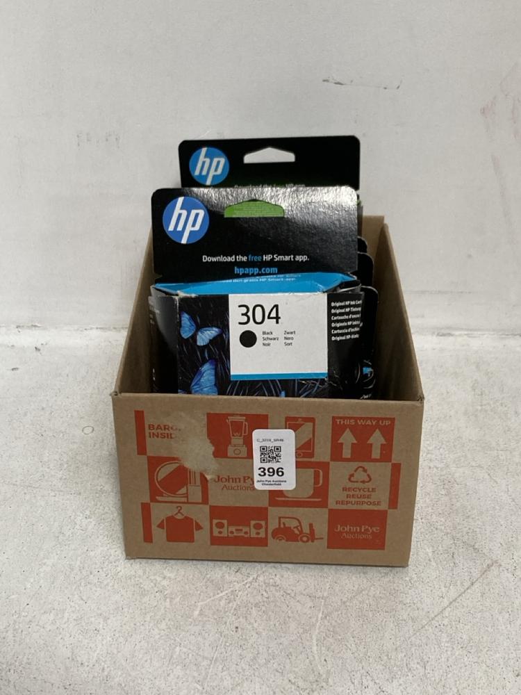 Lot 396  
            Chesterfield SR46 - Parcel Delivery Only 

                
10 X ASSORTED HP INKS TO INCLUDE HP 304 BLACK ORIGINAL INK CARTRIDGE (LOCATION: E3)