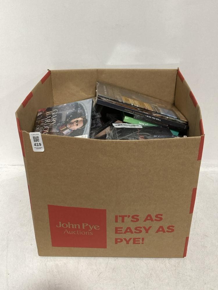 Lot 419  
            Chesterfield SR46 - Parcel Delivery Only 

                
QTY OF ASSORTED CDS & DVDS TO INCLUDE GARY BARLOW THE DREAM OF CHRISTMAS CD (LOCA...