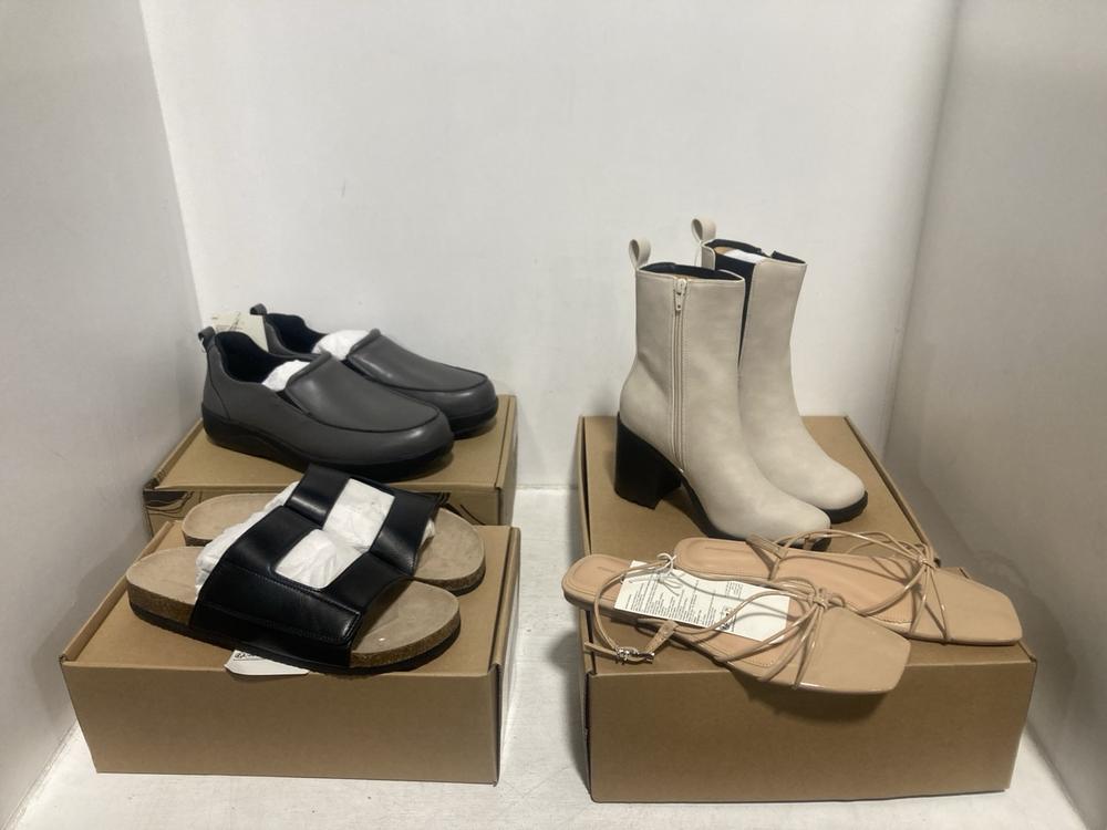 Lot 462  
            Chesterfield SR46 - Parcel Delivery Only 

                
4 X ASSORTED ADULTS SHOES TO INCLUDE WOMENS PATENT FLATS IN NUDE - UK SIZE 9 (LOC...