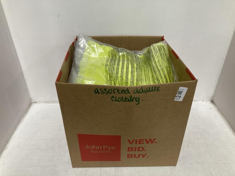 Lot 478  
            Chesterfield SR46 - Parcel Delivery Only 

                
QTY OF ASSORTED ADULTS CLOTHING TO INCLUDE WOMENS 2-PACK OF SHORT SLEEVE TOP IN M...