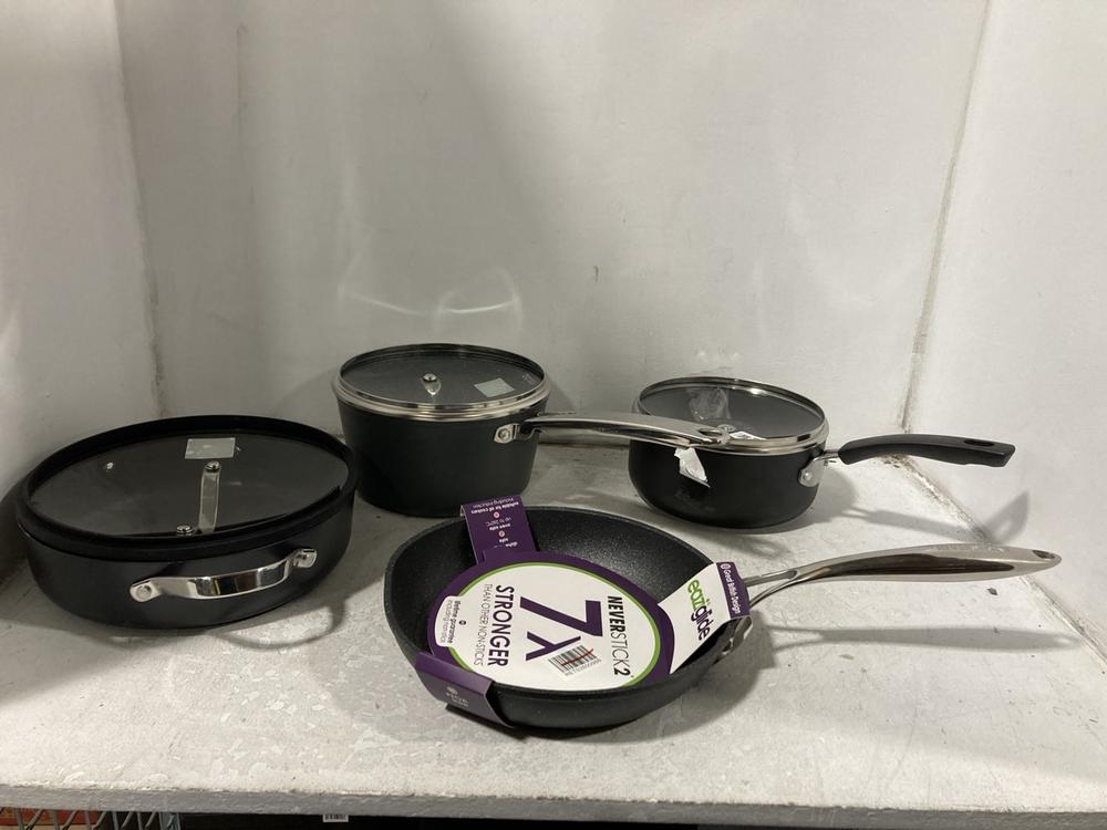 Lot 498  
            Chesterfield SR46 - Parcel Delivery Only 

                
QTY OF ASSORTED PANS TO INCLUDE NEVER STICK 2 FRYING PAN (LOCATION: D2)