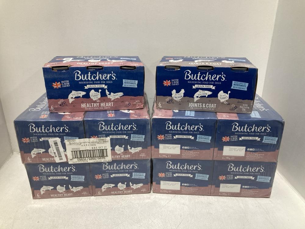 Lot 523  
            Chesterfield SR46 - Parcel Delivery Only 

                
10 X BUTCHERS HEALTHY HEART WITH OMEGA 3 NOURISHING DOG FOOD - 6 TINS PER PACK ( ...