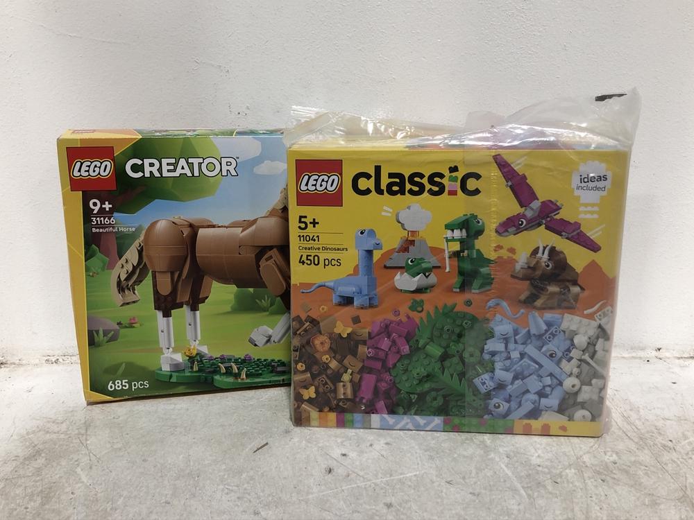 Lot 546  
            Chesterfield SR46 - Parcel Delivery Only 

                
LEGO 31166 685-PCS BEAUTIFUL HORSE SET TO INCLUDE LEGO 11041 450-PCS CREATIVE DIN...