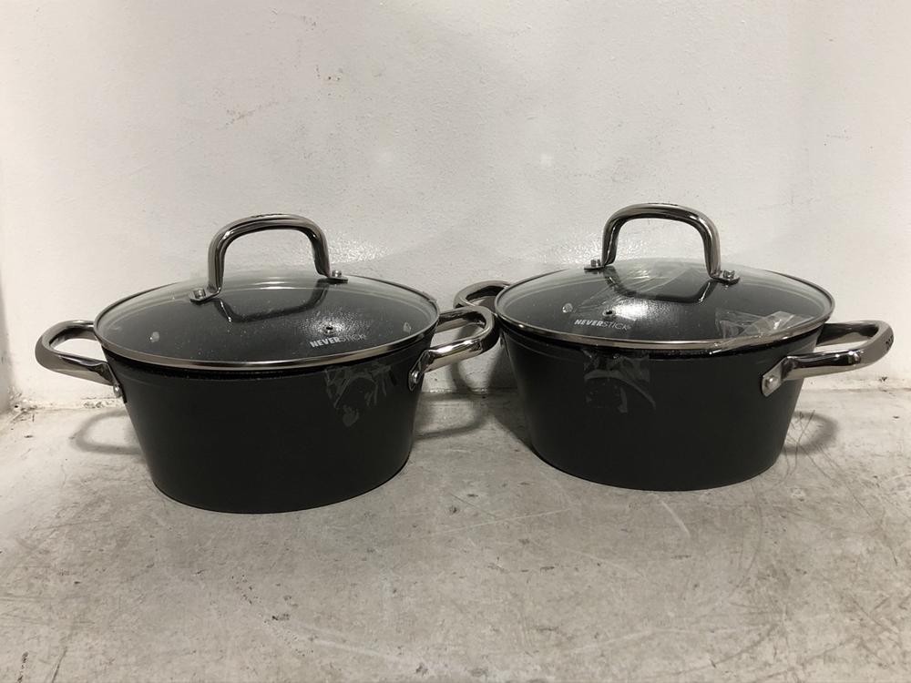 Lot 577  
            Chesterfield SR46 - Parcel Delivery Only 

                
2 X NEVER STICK 2 COOKING POTS WITH LID (LOCATION: C1)
