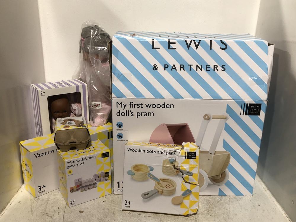 Lot 580  
            Chesterfield SR46 - Parcel Delivery Only 

                
QTY OF ASSORTED KIDS TOYS TO INCLUDE MY FIRST WOODEN DOLL PRAM (LOCATION: C1)