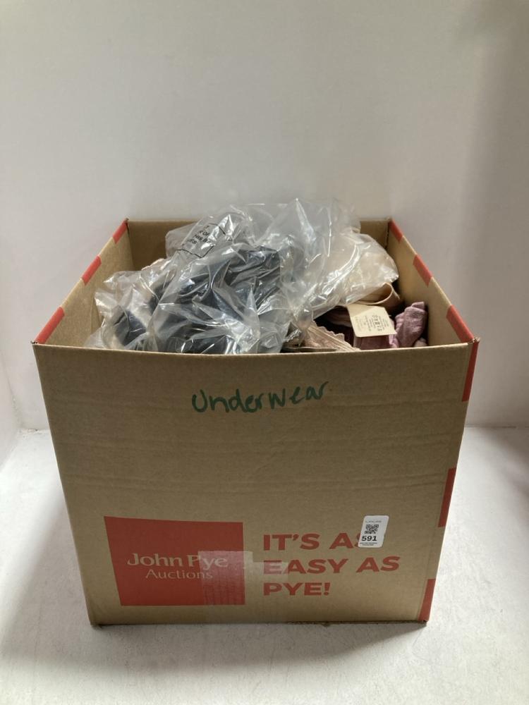 Lot 591  
            Chesterfield SR46 - Parcel Delivery Only 

                
QTY OF ASSORTED ADULTS UNDERWEAR TO INCLUDE BUTTON & CLIP BRACES IN BLACK (LOCATI...