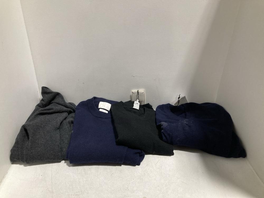 Lot 606  
            Chesterfield SR46 - Parcel Delivery Only 

                
4 X ASSORTED ADULTS CLOTHING TO INCLUDE CASHMERE CREWNECK IN BLACK - UK SIZE M (L...