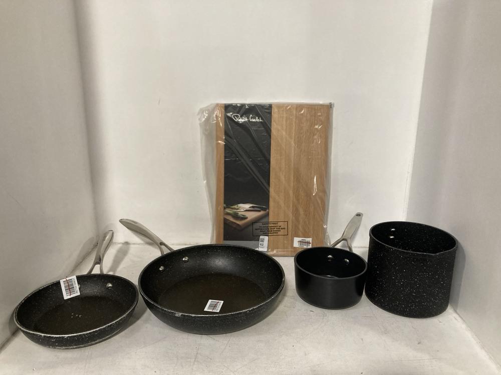 Lot 62  
            Chesterfield SR46 - Parcel Delivery Only 

                
5 X ASSORTED KITCHEN ITEMS TO INCLUDE CLASSIC OAK 38CM CHOPPING BOARD (LOCATION: A2)