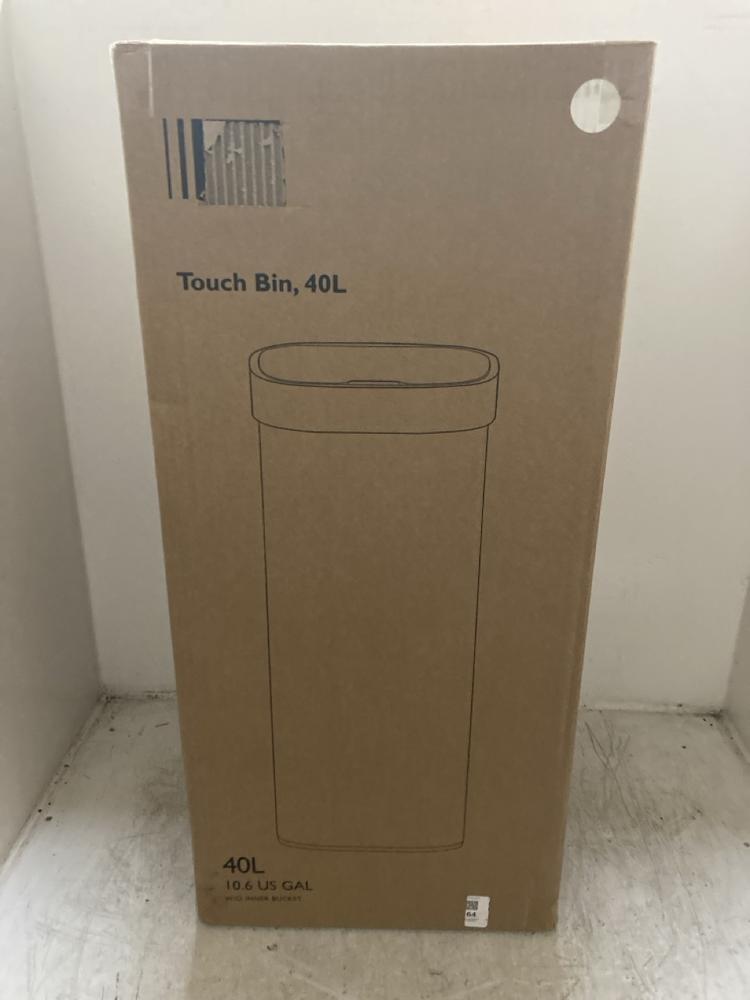 Lot 64  
            Chesterfield SR46 - Parcel Delivery Only 

                
KITCHEN STAINLESS STEEL TOUCH 40L BIN (LOCATION: A2)