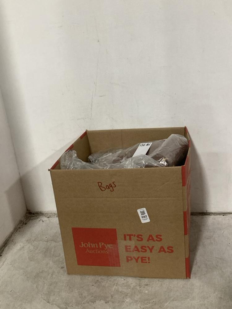 Lot 692  
            Chesterfield SR46 - Parcel Delivery Only 

                
QTY OF ASSORTED BAGS TO INCLUDE JW PEI LILY VEGAN LEATHER SHOULDER BAG IN BROWN -...