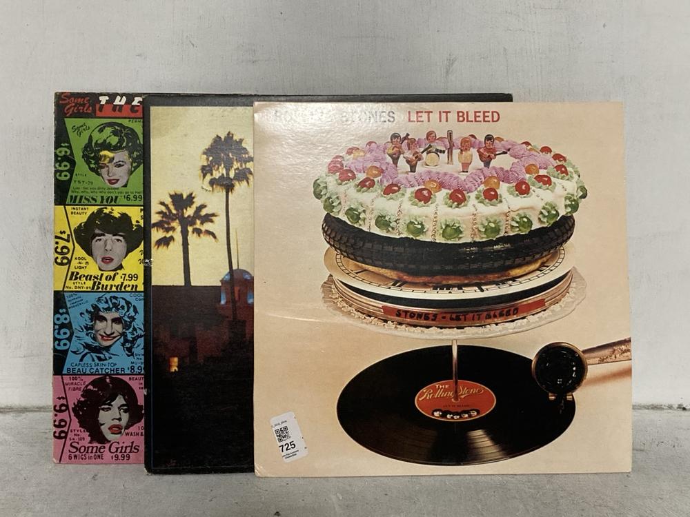 Lot 725  
            Chesterfield SR46 - Parcel Delivery Only 

                
3 X ASSORTED VINYLS TO INCLUDE ROLLING STONES LET IT BLEED VINYL (LOCATION: B3)