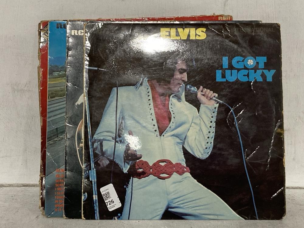 Lot 726  
            Chesterfield SR46 - Parcel Delivery Only 

                
5 X ASSORTED VINYLS TO INCLUDE ELVIS I GOT LUCKY VINYL (LOCATION: B3)
