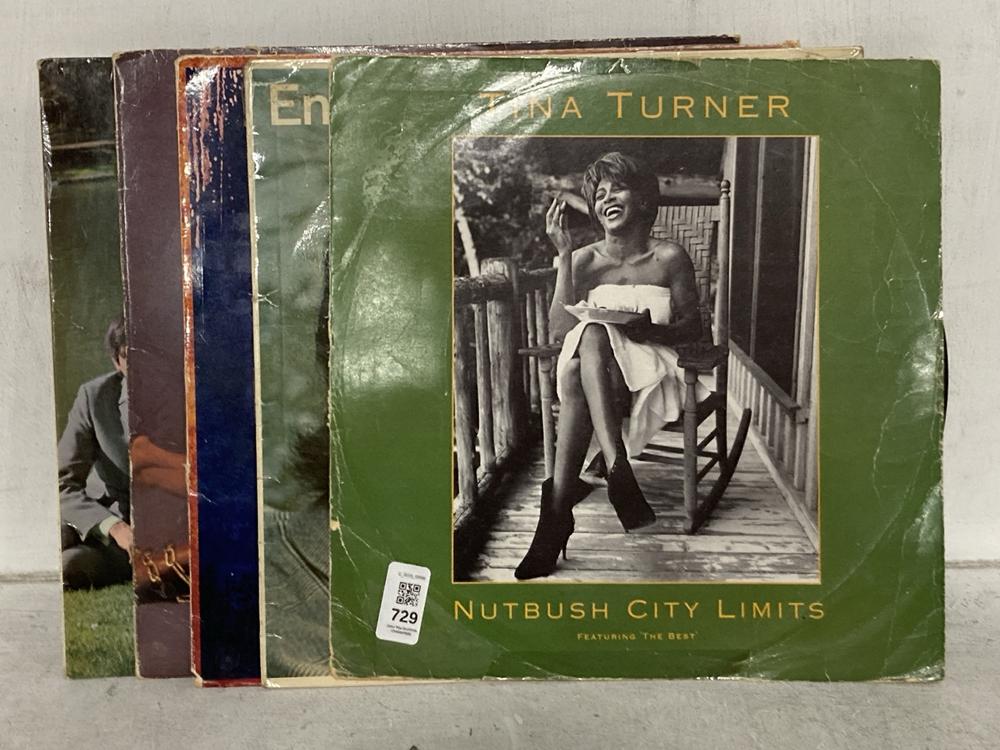 Lot 729  
            Chesterfield SR46 - Parcel Delivery Only 

                
5 X ASSORTED VINYLS TO INCLUDE TINA TURNER NUTBUSH CITY LIMITS VINYL (LOCATION: B3)