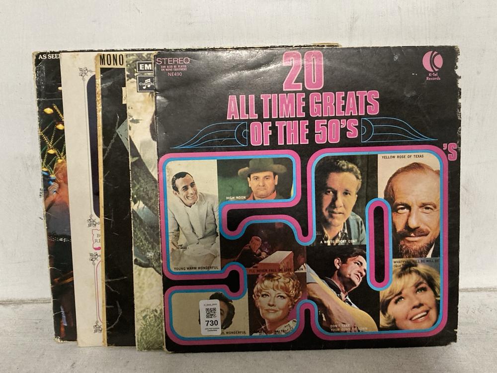 Lot 730  
            Chesterfield SR46 - Parcel Delivery Only 

                
5 X ASSORTED VINYLS TO INCLUDE 20 ALL TIME GREATS OF THE 50'S VINYL (LOCATION: B3)