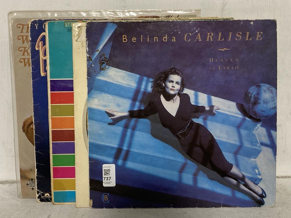 Lot 737  
            Chesterfield SR46 - Parcel Delivery Only 

                
6 X ASSORTED VINYLS TO INCLUDE BELINDA CARLISLE HEAVEN ON EARTH VINYL (LOCATION: B3)