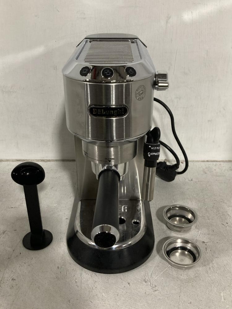 Lot 743  
            Chesterfield SR46 - Parcel Delivery Only 

                
DELONGHI DEDICA STYLE ESPRESSO & CAPPUCCINO COFFEE MAKER - ORIGINAL RRP £159 (LOC...