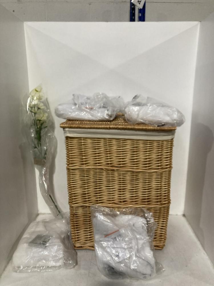 Lot 89  
            Chesterfield SR46 - Parcel Delivery Only 

                
QTY OF ASSORTED HOME ITEMS TO INCLUDE LARGE WICKER WASH BASKET IN NEUTRAL & BEIGE...