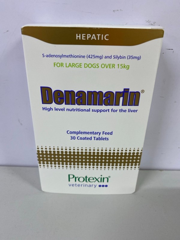 Lot 117  
            Nottingham SR1 - Delivery Only 

                
PROTEXIN VETERINARY DENAMARIN COMPLEMENTARY FEED FOR LARGE DOGS - 30 COATED TABLE...