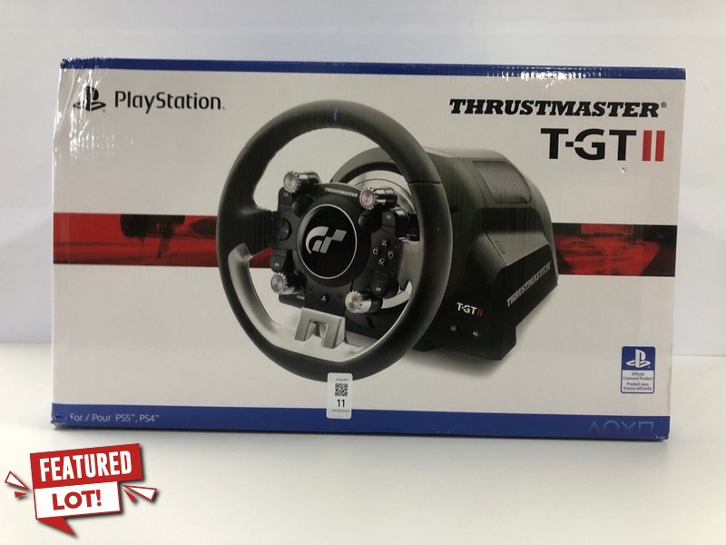 Lot 11  
            Nottingham SR1 - Delivery Only 

                
PLAYSTATION THRUSTMASTER T-GTII GAMING WHEEL AND PEDALS - BLACK - ORIGINAL RRP - ...