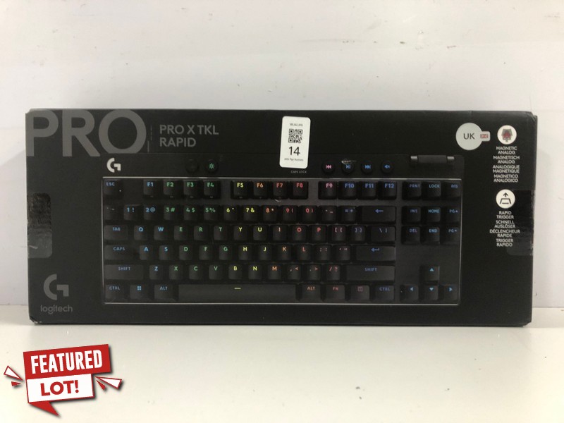 Lot 14  
            Nottingham SR1 - Delivery Only 

                
LOGITECH PRO X TKL RAPID GAMING KEYBOARD - BLACK - ORIGINAL RRP - £149.99