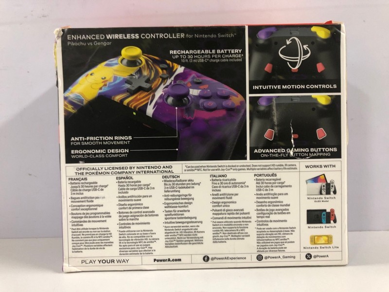 Lot 18  
            Nottingham SR1 - Delivery Only 

                
NINTENDO SWITCH ENHANCED WIRELESS CONTROLLER - POKÉMON PIKACHU VS GENGAR EDITION ...