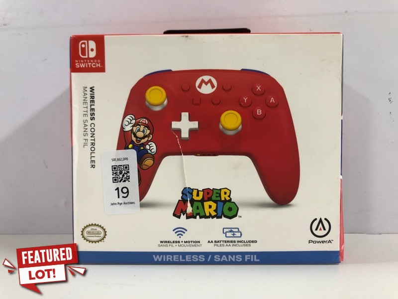 Lot 19  
            Nottingham SR1 - Delivery Only 

                
NINTENDO SWITCH WIRELESS CONTROLLER - SUPER MARIO EDITION - ORIGINAL RRP - £49.99...