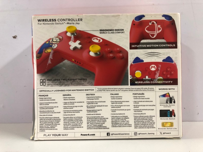 Lot 19  
            Nottingham SR1 - Delivery Only 

                
NINTENDO SWITCH WIRELESS CONTROLLER - SUPER MARIO EDITION - ORIGINAL RRP - £49.99...