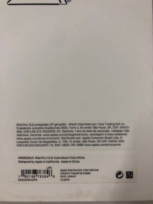 Lot 23  
            Nottingham SR1 - Delivery Only 

                
APPLE IPAD PRO SMART FOLIO (12.9INCH) MODEL: MRXE2ZM/A - ORIGINAL RRP.£79 (SEALED)