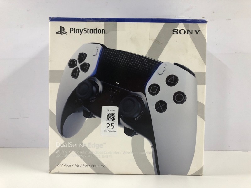 Lot 25  
            Nottingham SR1 - Delivery Only 

                
PLAYSTATION DUAL SENSE EDGE WIRELESS CONTROLLER FOR PS5 - WHITE - ORIGINAL RRP - ...