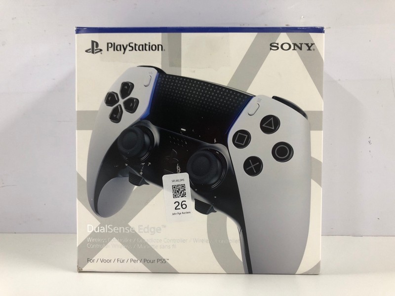 Lot 26  
            Nottingham SR1 - Delivery Only 

                
PLAYSTATION DUAL SENSE EDGE WIRELESS CONTROLLER FOR PS5 - WHITE - ORIGINAL RRP - ...