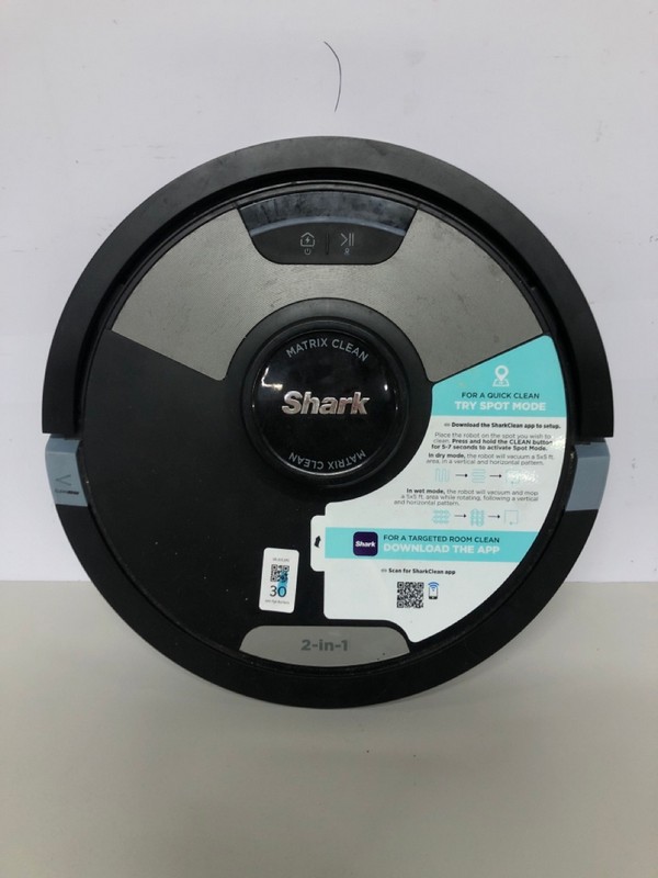Lot 2  
            Nottingham SR1 - Delivery Only 

                
SHARK MATRIX PLUS 2-IN-1 MOP AND VACUUM ROBOTIC VACUUM CLEANER WITH SELF EMPTYING...
