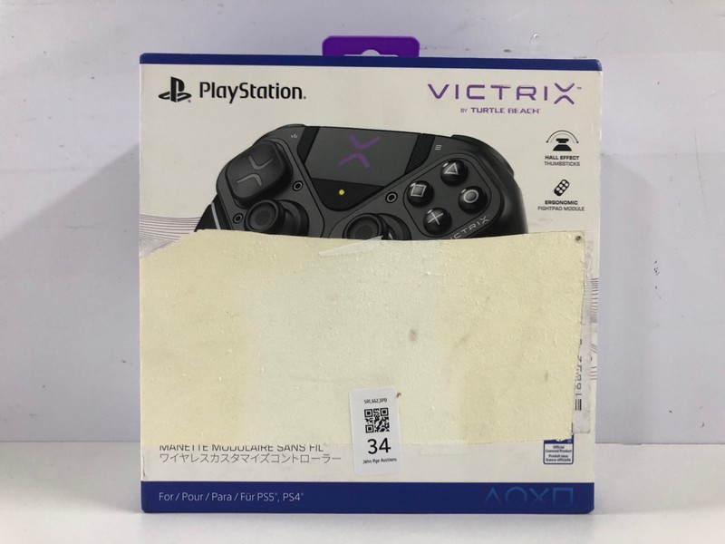 Lot 34  
            Nottingham SR1 - Delivery Only 

                
PLAYSTATION VICTRIX PRO BFG RELOADED WIRELESS MODULAR CONTROLLER - BLACK - ORIGIN...