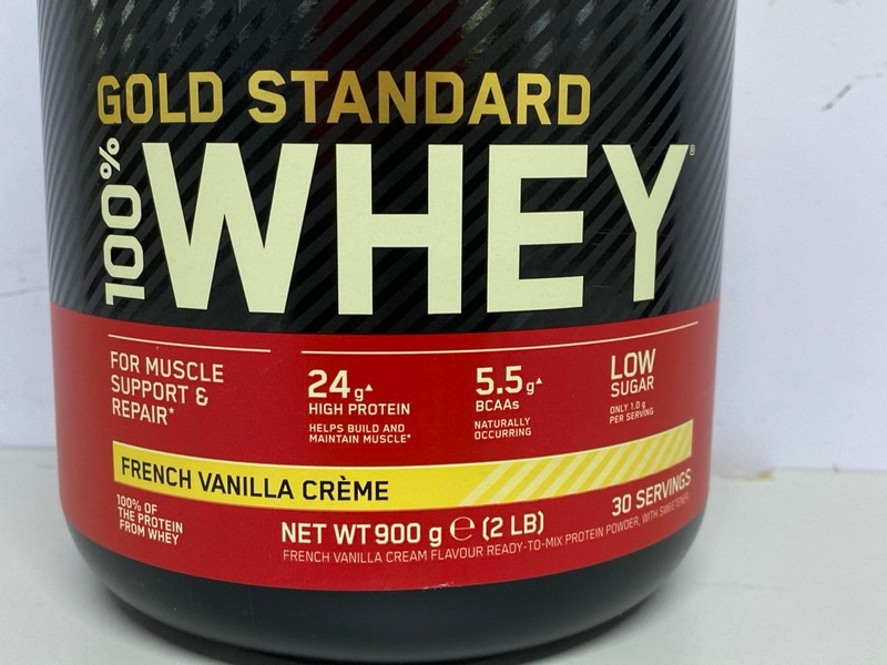 Lot 354  
            Nottingham SR1 - Delivery Only 

                
2 X OPTIMUM NUTRITION GOLD STANDARD 100% WHEY SUPPLEMENT - FRENCH VANILLA CREME F...