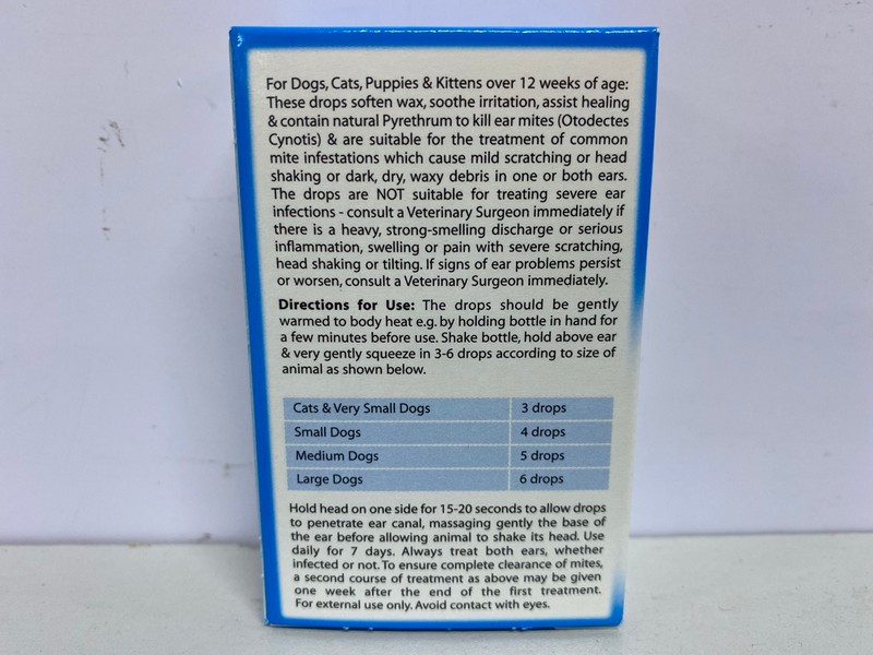 Lot 379  
            Nottingham SR1 - Delivery Only 

                
BOX OF JOHNSONS VETERINARY EAR DROPS SOLUTIONS - FOR DOGS, PUPPIES, CATS & KITTEN...