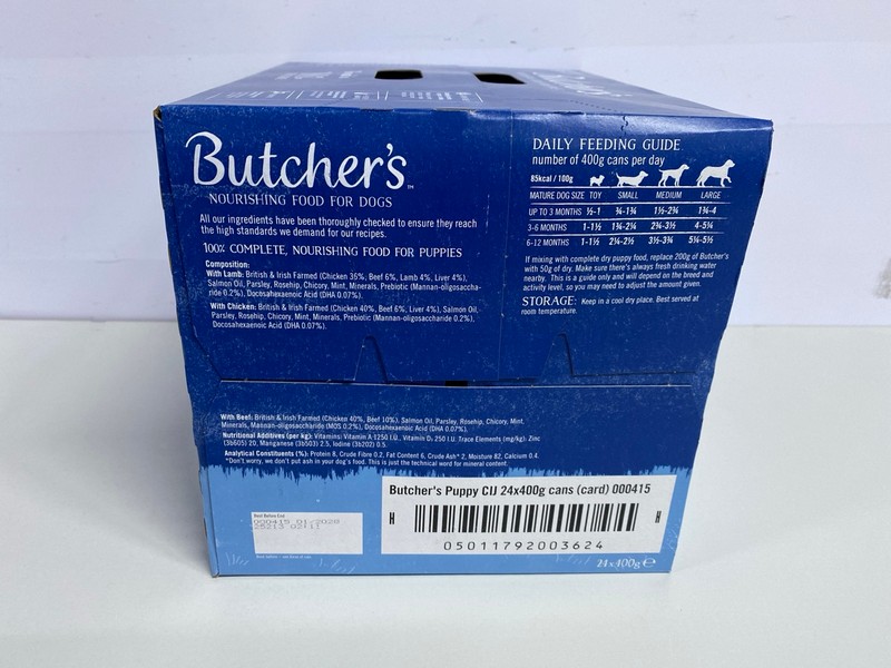 Lot 408  
            Nottingham SR1 - Delivery Only 

                
2 X BUTCHERS NOURISHING FOOD FOR DOGS - PUPPY PERFECT MULTIPACK - LAMB, CHICKEN &...
