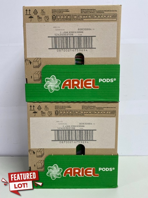 Lot 437  
            Nottingham SR1 - Delivery Only 

                
2 X BOXES OF ARIEL STAIN & ODOUR REMOVAL 3-IN-1 POD MEGAPACKS - 3 MEGAPACKS PER B...