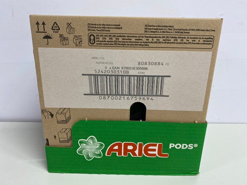 Lot 439  
            Nottingham SR1 - Delivery Only 

                
2 X BOXES OF ARIEL STAIN & ODOUR REMOVAL 3-IN-1 POD MEGAPACKS - 3 MEGAPACKS PER B...