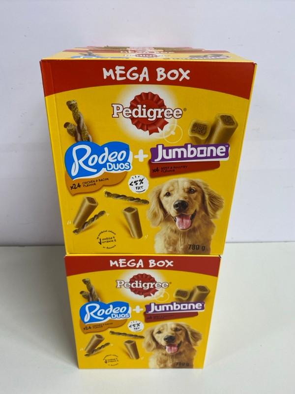 Lot 444  
            Nottingham SR1 - Delivery Only 

                
6 X PEDIGREE RODEO DUOS (CHICKEN & BACON FLAVOUR) + JUMBONE (BEEF & POULTRY FLAVO...